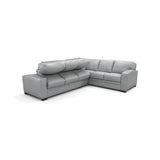 Goma - Sectional Sofa With Sleeper - Light Gray Top Grain Leather