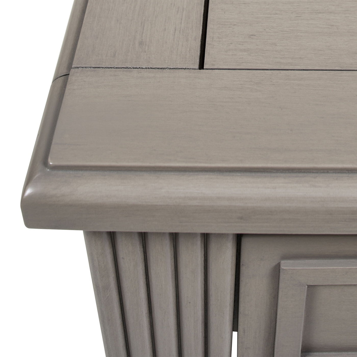 Dauphin - Storage Shelf Side Table - Gray Cashmere
