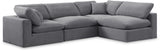 Comfy - 4 Piece Velvet Modular Armless Sectional
