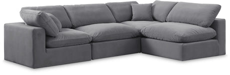 Comfy - 4 Piece Velvet Modular Armless Sectional
