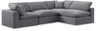 Comfy - 4 Piece Velvet Modular Armless Sectional