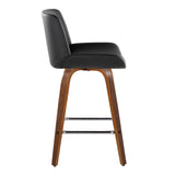 Santi - 25" Fixed-Height Counter Stool With Swivel - Walnut Wood (Set of 2)