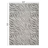 Geometrix - 5'3" X 7'3" Area Rug Geometric & 3D Effect - Ivory / Gray