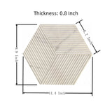 Hexagon Natural Stone Marble Tile, 3D Fluted (Set of 12)