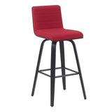 Vienna - Modern Swivel Bar Height Stool - Black Brushed Wood Frame