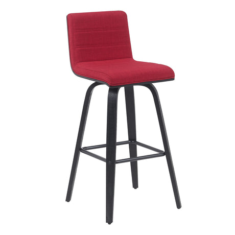 Vienna - Modern Swivel Bar Height Stool - Black Brushed Wood Frame