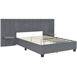 Upholstered Platform Bed With Big Headboard
