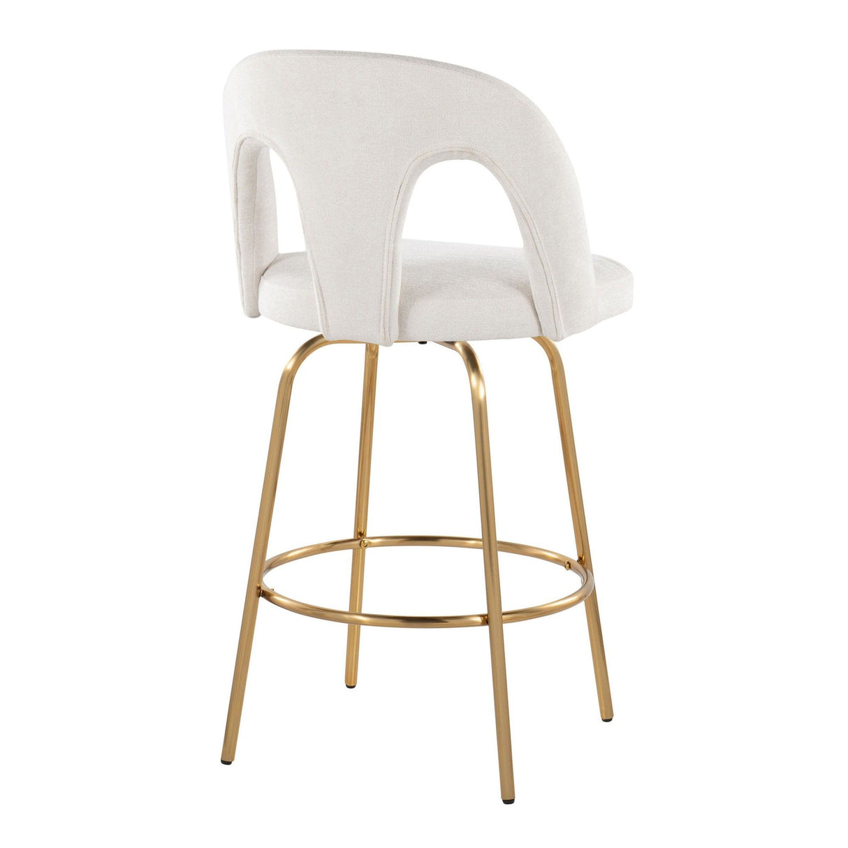 Ava - Upholstered Fixed-Height Barstool (Set of 2) - Gold Base