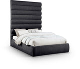 Adam - Chenille Fabric Bed With 89" Headboard