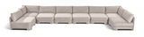 Hammond - Velvet Performance Fabric Upholstered 8 Piece U-Shaped Armless Sectional - Beige