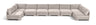 Hammond - Velvet Performance Fabric Upholstered 8 Piece U-Shaped Armless Sectional - Beige