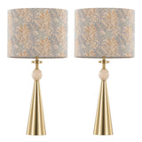 Cone - Travertine Table Lamp (Set of 2)