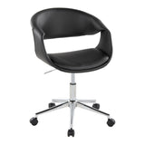 Curvo - Upholstered 5-Star Task Chair - Chrome Metal Base