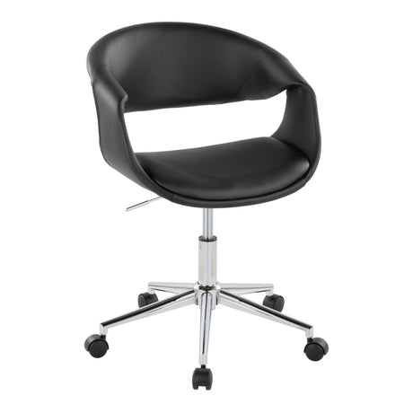 Curvo - Upholstered 5-Star Task Chair - Chrome Metal Base