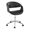 Curvo - Upholstered 5-Star Task Chair - Chrome Metal Base