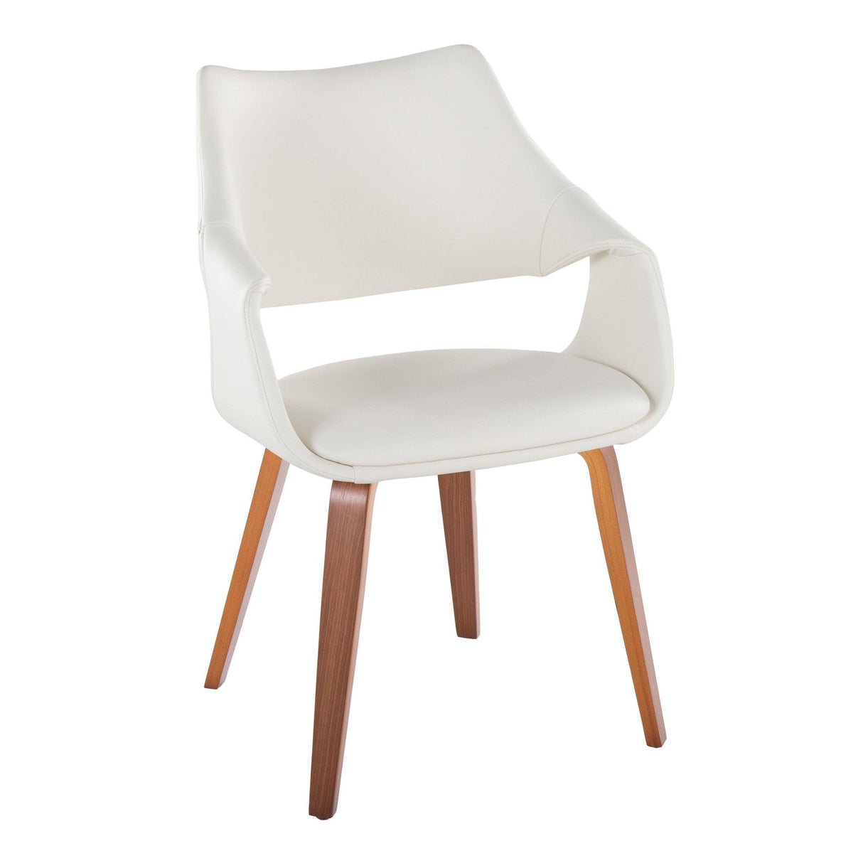 Curvo - High Back Upholstered Chair (Set of 2) - Walnut Wood Legs