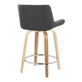 Santi - 24" Fixed-Height Counter Stool With Swivel - Zebra Wood (Set of 2)