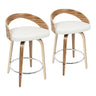 Grotto - Counter Stool With Swivel And White Faux Leather