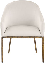 Ferro - Upholstered Dining Arm Chair With Brushed Gold Legs