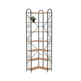 Industrial Style Corner Bookshelf With Thickened Iron Frame