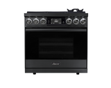 Dacor DOP36C86DLM/DA 36 inch dual fuel range graphite stainless steel - front view