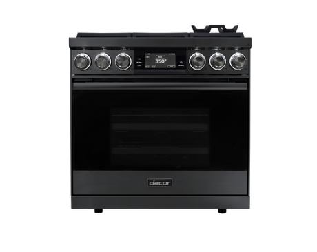 Dacor DOP36C86DLM/DA 36 inch dual fuel range graphite stainless steel - front view