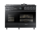 Dacor DOP48C96DLM 48 Inch Dual-Fuel Steam Range Graphite Stainless Steel front view