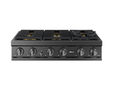 Dacor DTT36T960GM 36 Inch Gas Rangetop Graphite Stainless front view