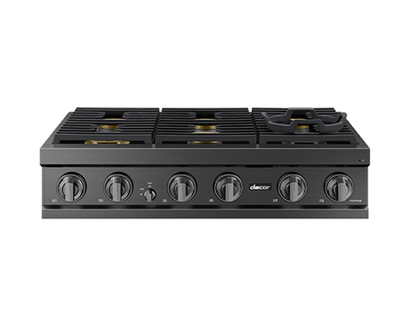 Dacor DTT36T960GM 36 Inch Gas Rangetop Graphite Stainless front view