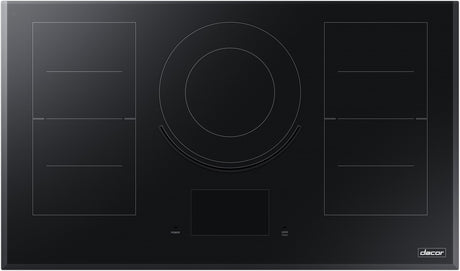 Dacor DTI36M977BB 36 Inch Induction Cooktop Black Glass top view