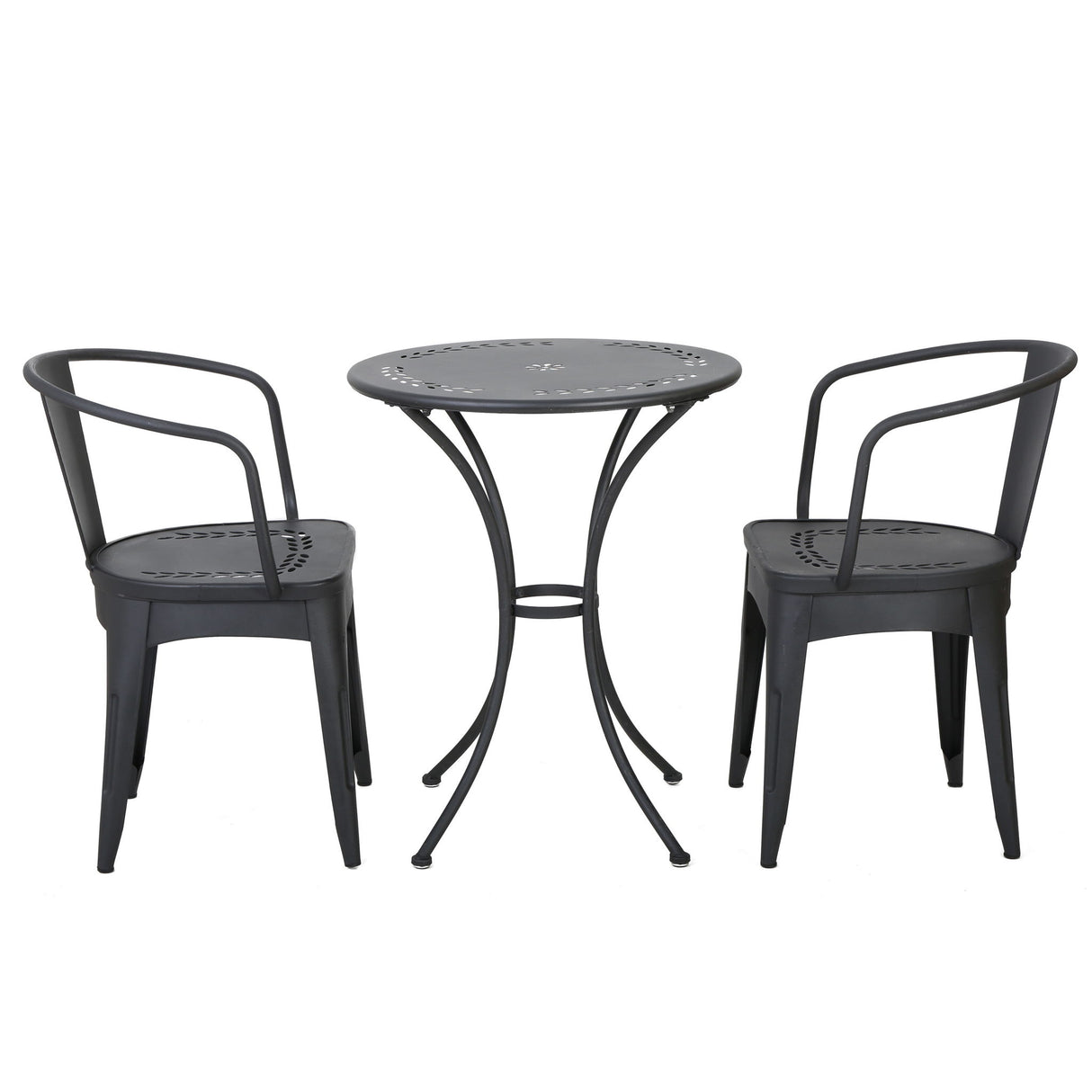 Ambrosia - 3 Piece Bistro Set With Leaf Motifs Top And Seat