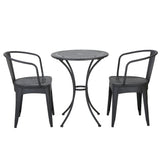 Ambrosia - 3 Piece Bistro Set With Leaf Motifs Top And Seat