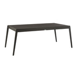 Avila - Outdoor 79" Rectangular Slatted Aluminum Top Dining Table With Umbrella Hole - Dark Bronze