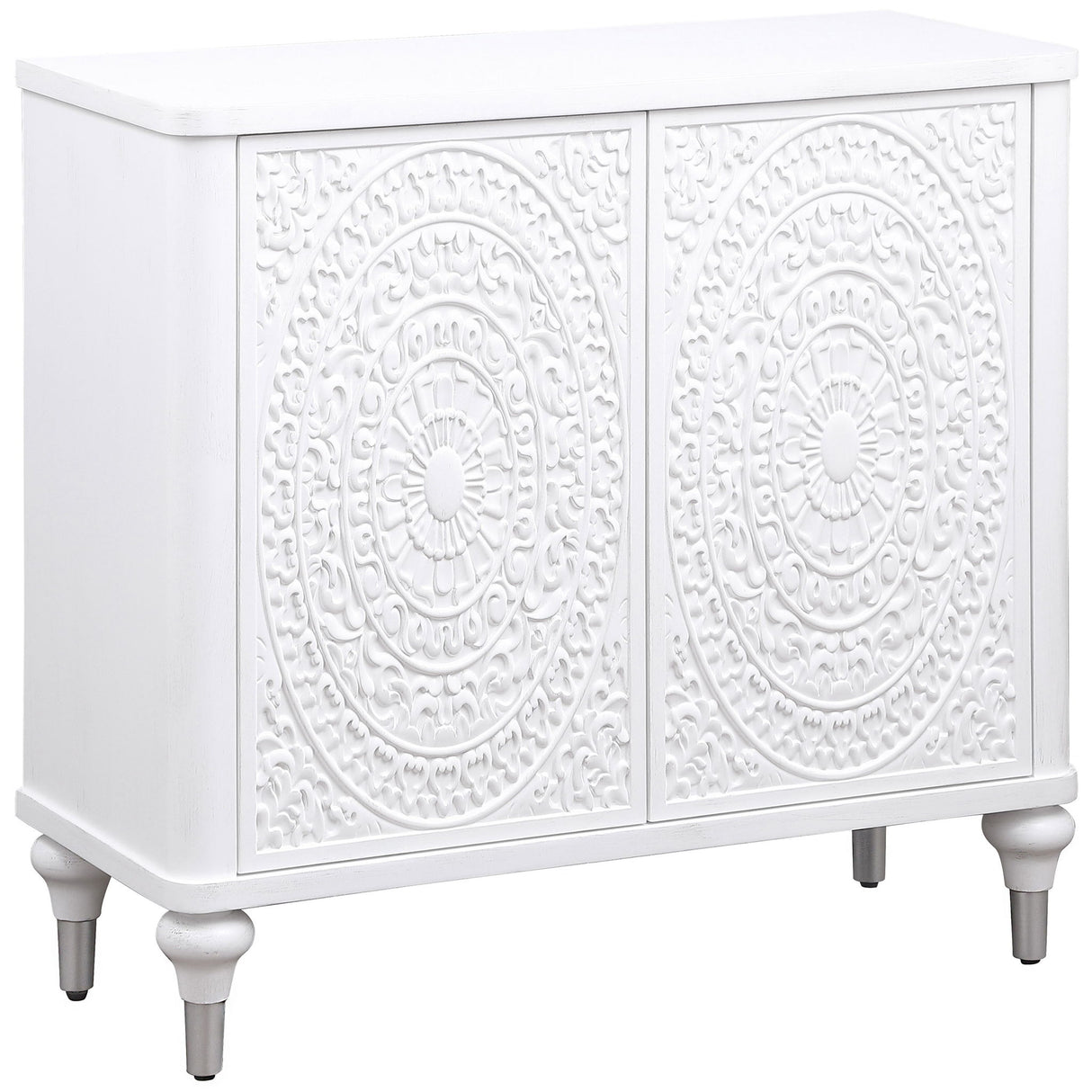 Angus - 2 Door Mandala Accent Cabinet - White
