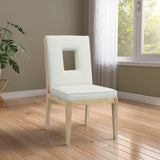 Gwendolyn - Faux Leather Dining Side Chair With Natural Frame (Set of 2)