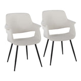 Vintage Flair - Glam/Art Deco Chair (Set of 2) - Black Metal And Cream Velvet