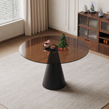 Round Dining Table, For 2 - 4 People - Black / Brown