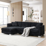 Modern Cloud Sectional Sofa L Shaped Luxury Couch Set With 2 Free Pillows 4 Seat With Oversized Chaise