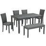Dining Table Set With Upholstered Chairs, Rectangular Dining Table Set