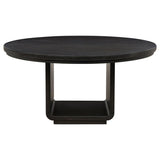 Leandro - 7 Piece Round Dining Table Set - Burnished Black