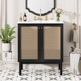 Bathroom Vanity With Soft Closing Mechanism - Black