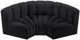 Arc - Velvet 3 Piece Modular U-Shaped Sofa