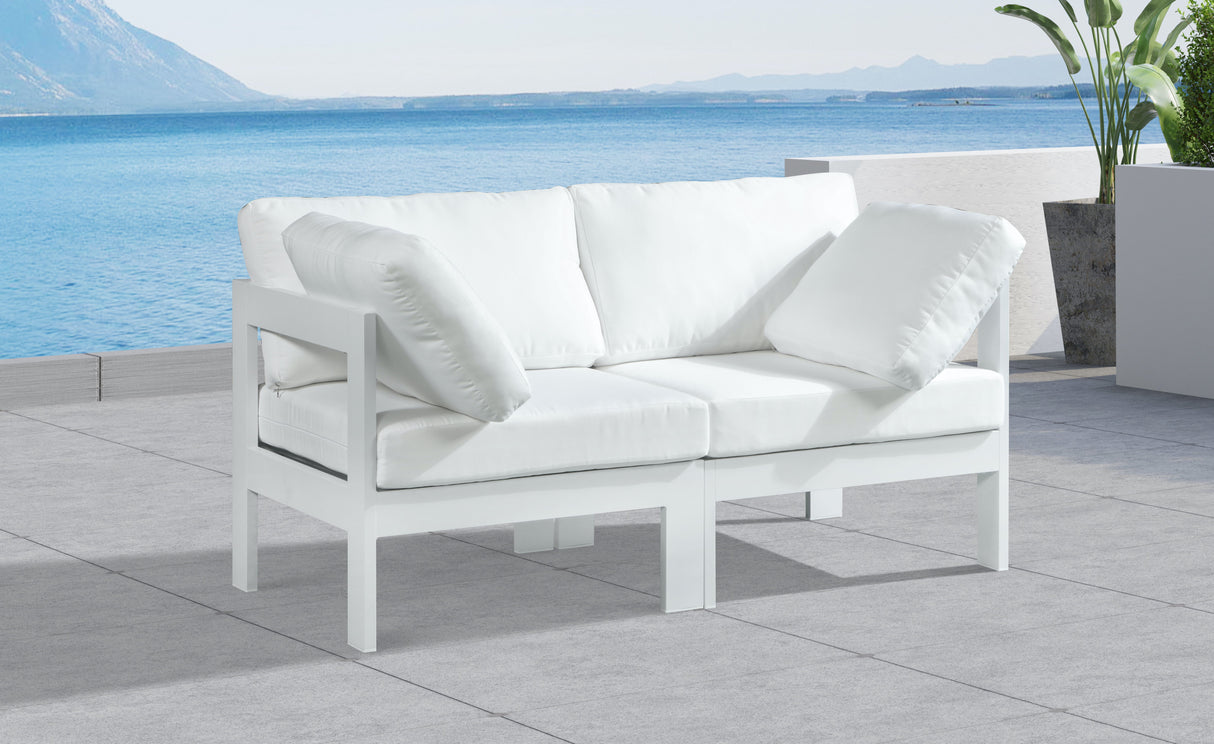 Nizuc - Outdoor Patio 2 Seat Modular Sofa With White Frame