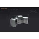 Mont Alpi Deluxe Series 7.5 Ft U-Shaped Propane Outdoor Kitchen Island w/ Side Burner - MAi400-D45
