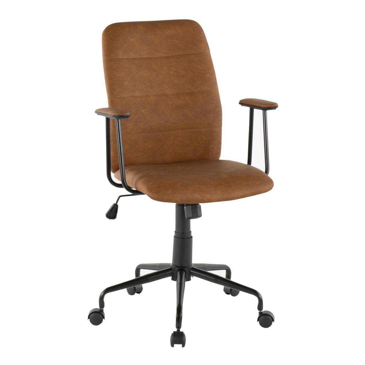 Fredrick - Office Chair - Brown Faux Leather