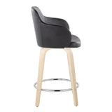 Boyne - 24" Fixed-Height Faux Leather Counter Stool (Set of 2) - Black