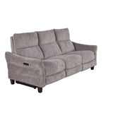 Slope - Upholstered Power Sofa - Espresso Wood, Pewter Fabric