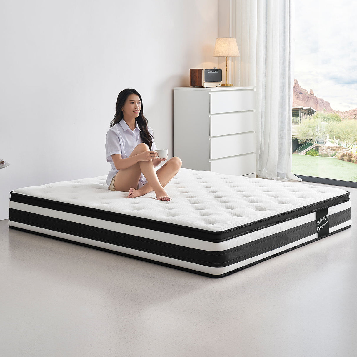 12" Breathable Hybrid Mattress, Memory Foam, Individual Pocket Springs