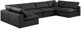 Comfy - 6 Piece Faux Leather Modular Armless Sectional