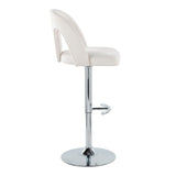 Ava - Upholstered Adjustable Barstool (Set of 2) - Chrome Metal